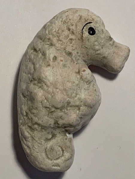 Keramik Seepferd, grau